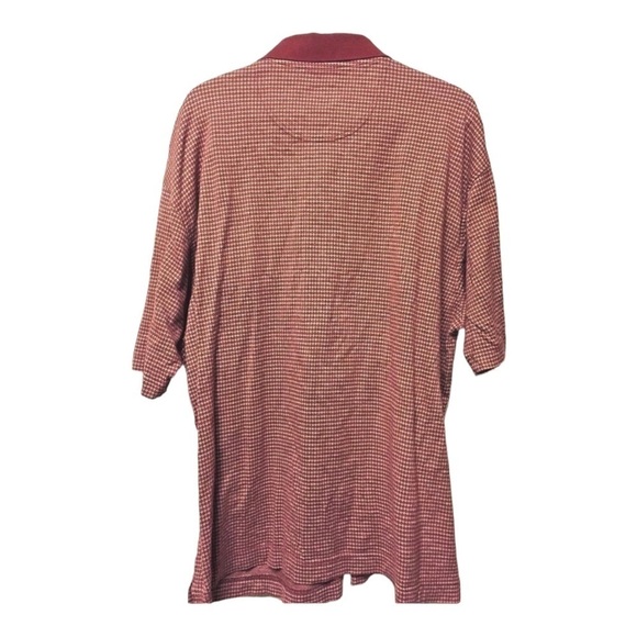 Dockers Golf Men’s Polo Shirt Size L Mercerized‎ Cotton Burgundy Print - Picture 2 of 7